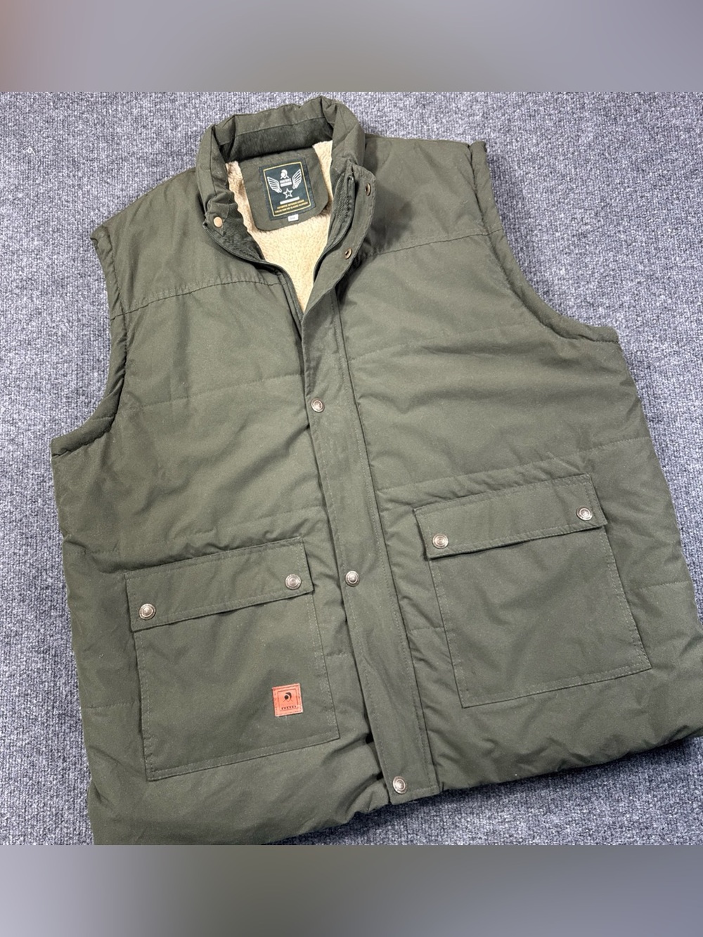 Cool Choice Authentic Outdoor Leisure Fleece Lined Chore Barn Vest Green Sz 3XL